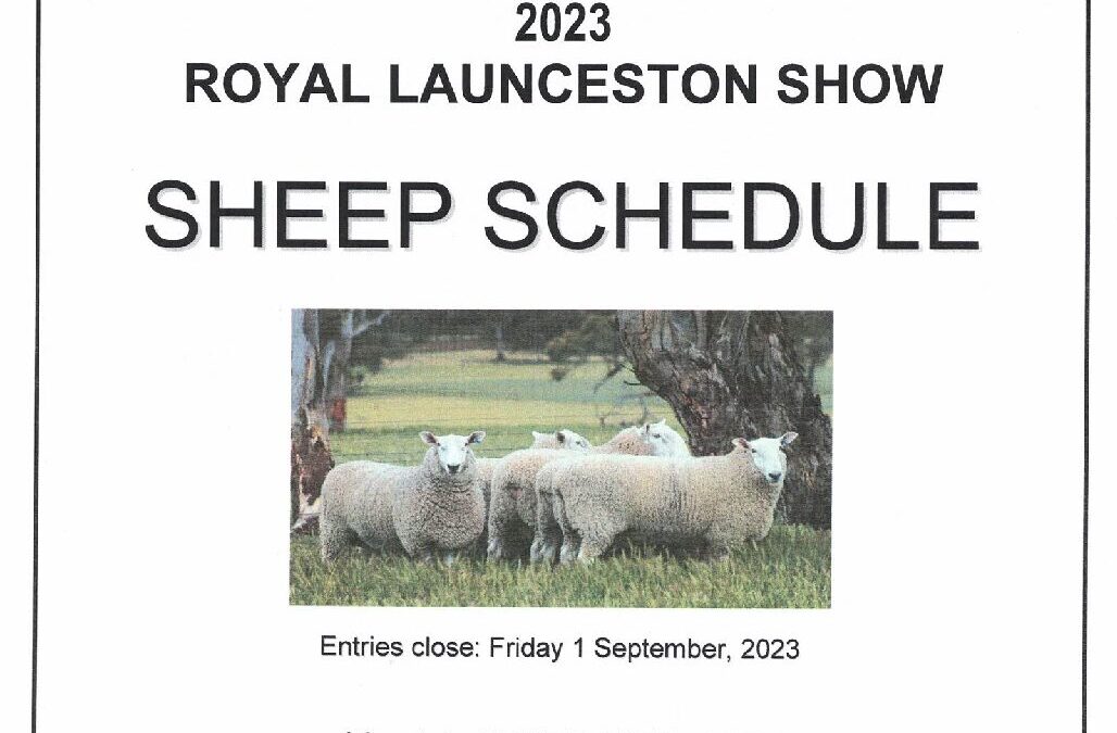 Sheep Schedule Royal Launceston Show